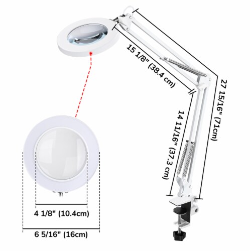 5X LED Magnifying Lamp Desk Light with Clamp Adjustable Arm for Cosmetic Sewing Perspective: right