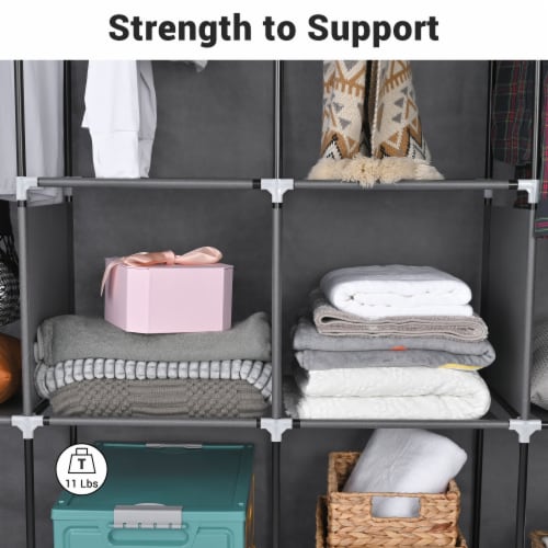 Zimtown Clothes Closet Portable Storage Organizer Wardrobe Closet with  Nonwoven Fabric