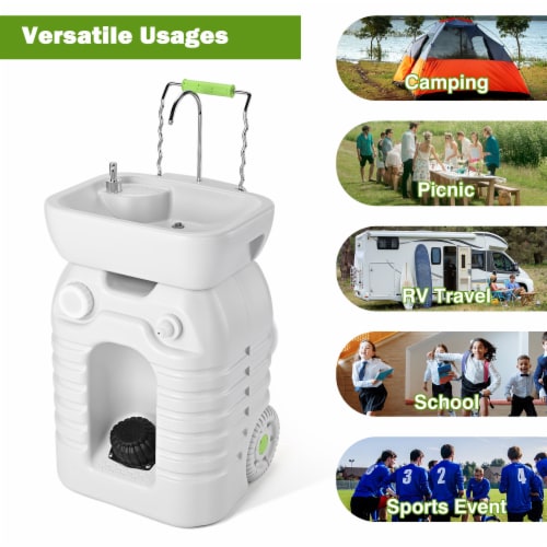 Hand Wash Station Portable Wash Sink Basin Stand 12 Gallon 45L Camping Garden, 1 Mariano’s