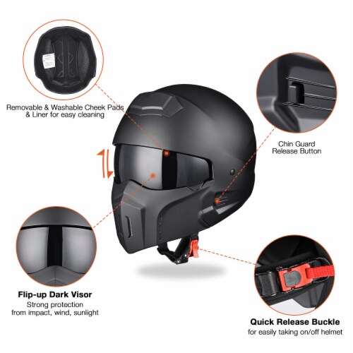 Full face helmet with removable chin guard hotsell