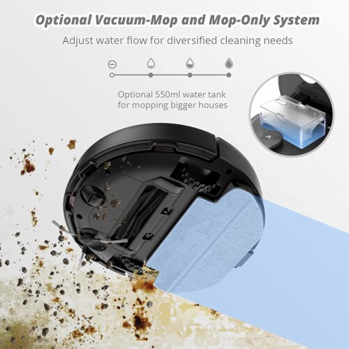 Viomi Smart Robot Vacuum V2 Max Duster Vacuum and Mop for Multi Floors, Black Perspective: right