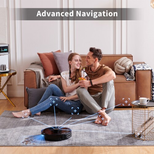 VIOMI S9 Smart Robot Vacuum Cleaner with Auto Self Emptying and Alexa, Black Perspective: right