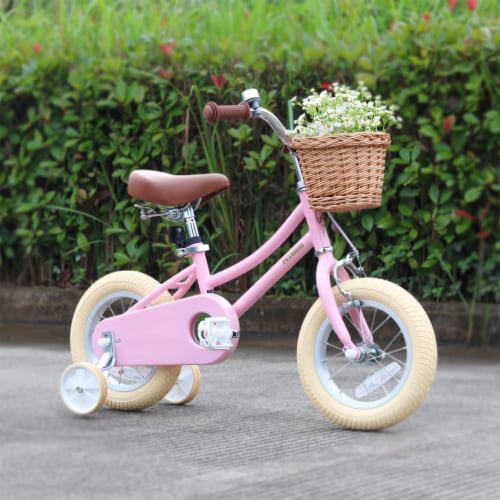 Petimini 12 Inch Child Bicycle with Basket Bell and Training