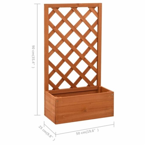 Garden Trellis Planter Orange 19.7 x9.8 x35.4 Solid Firwood Perspective: right