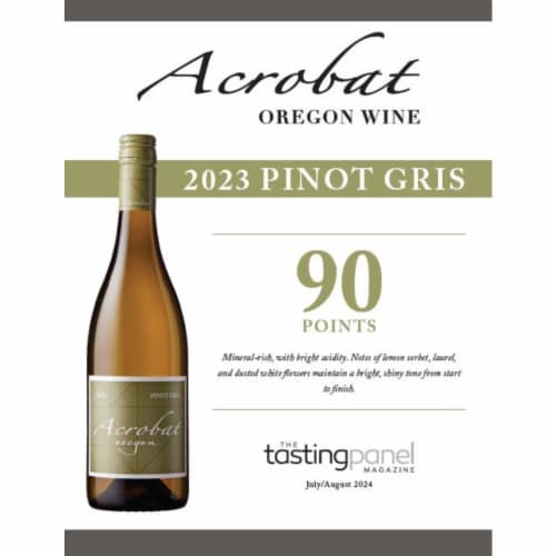 Acrobat Pinot Gris Oregon White Wine Perspective: right
