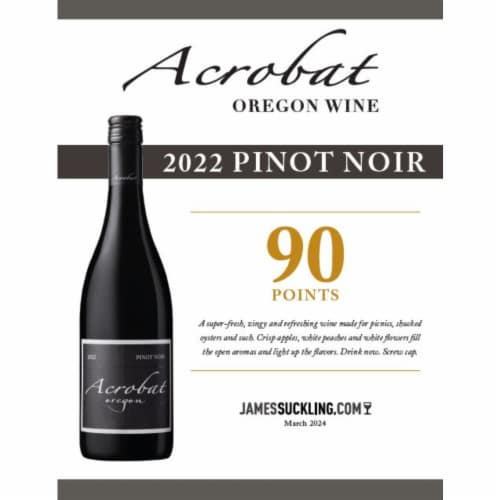 Acrobat Pinot Noir Oregon Red Wine Perspective: right