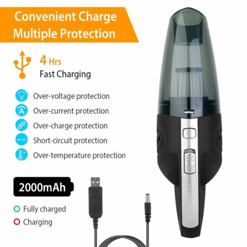 Car Handheld Vacuum Cleaner Cordless Rechargeable Hand Vacuum Portable Strong Suction Vacuum Perspective: right