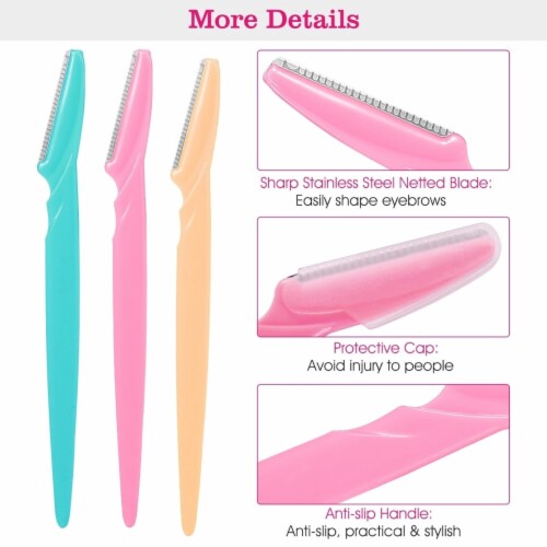 36pcs Women Eyebrow Razor Trimmer Facial Hair Remover Blade Safety Bikini Trimmer Shaper Perspective: right