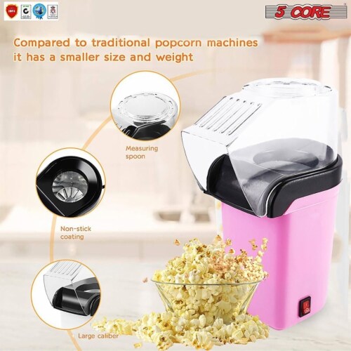 Popcorn Machine Hot Air Electric Popper Kernel Corn Maker Bpa Free No Oil 5  Core POP P, 1 unit - Fred Meyer