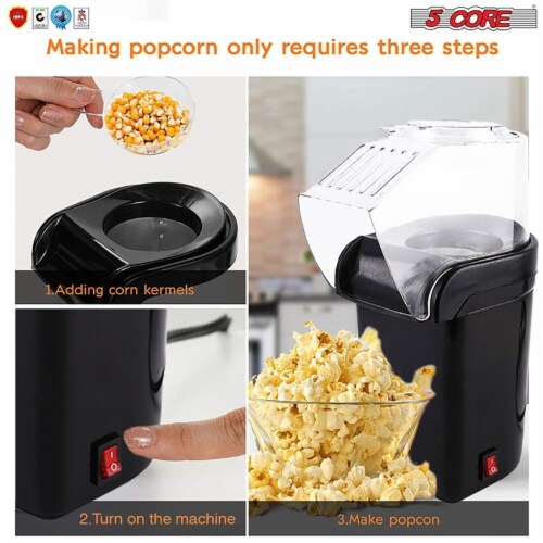 Popcorn Machine Hot Air Electric Popper Kernel Corn Maker Bpa Free No