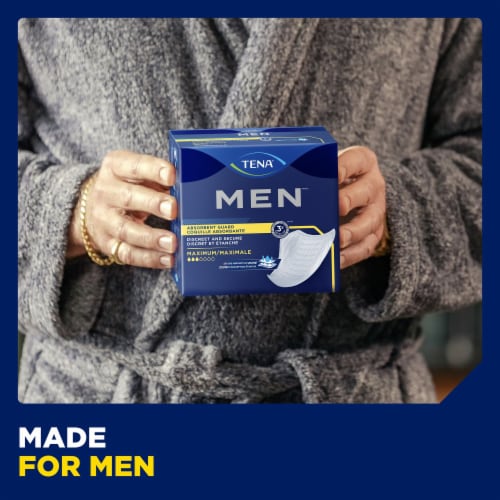 TENA Men Maximum Male Incontinent Pad Contoured 8 L 50600, Maximum, 20 Ct Perspective: right