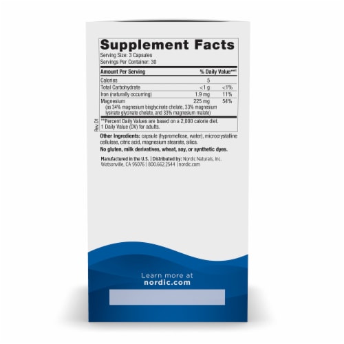 Nordic Naturals Magnesium Complex Dietary Supplement Perspective: right