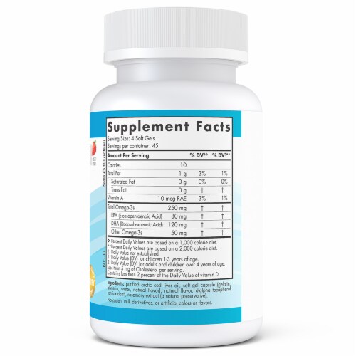Nordic Naturals Children's DHA Strawberry Softgels 250mg Perspective: right