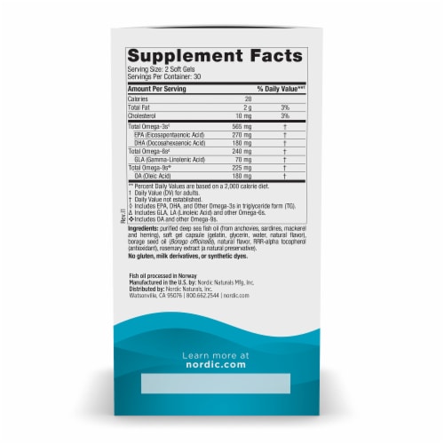 Nordic Naturals® Ultimate Omega™ Lemon Flavored Soft Gels 1280mg Perspective: right