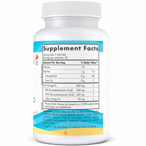 Nordic Naturals Ultimate Omega Junior Dietary Supplement Mini Soft Gels 680mg Perspective: right
