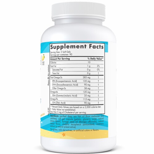 Nordic Naturals Complete Omega-3 Junior Lemon Flavored Soft Gels 283mg 180 Count Perspective: right