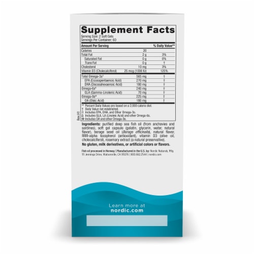 Nordic Naturals Complete Omega-D3 Lemon Soft Gels 1000mg Perspective: right
