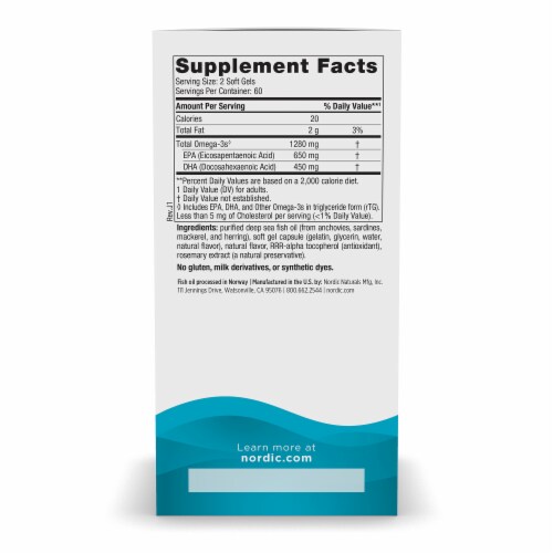 Nordic Naturals® Ultimate Omega® Soft Gels 1280 mg Perspective: right