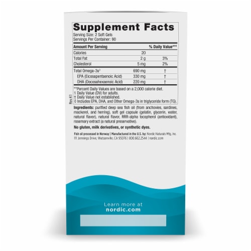 Nordic Naturals® Omega-3 Fish Oil Lemon Soft Gels Perspective: right