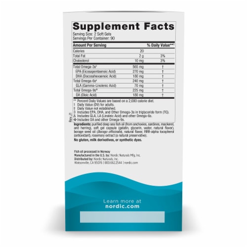 Nordic Naturals Lemon Flavor Complete Omega Soft Gels Perspective: right