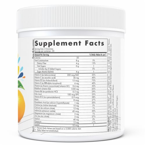 Nordic Naturals Orange Lemon Zero Sugar Kids Multi Gummies Perspective: right