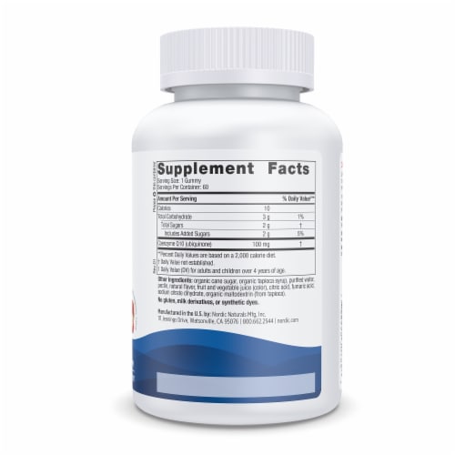 Nordic Naturals CoQ10 Gummies 100 mg Perspective: right