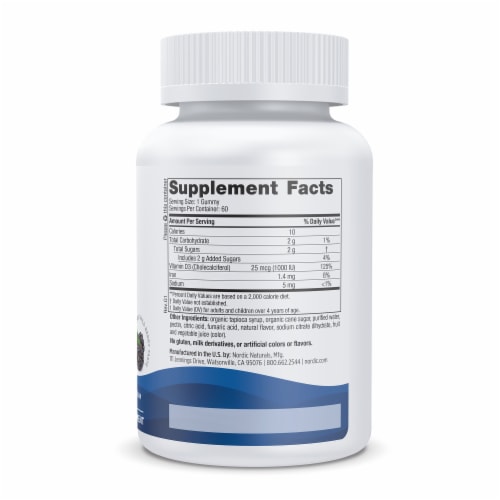 Nordic Naturals Vitamin D3 Gummies 1000 IU Perspective: right