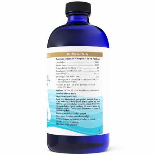Nordic Naturals Pet Cod Liver Oil Dog Supplement Perspective: right