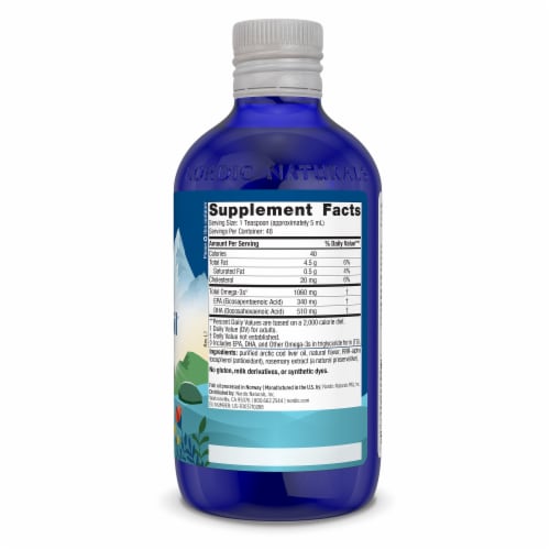 Nordic Naturals Orange Flavored Arctic Cod Liver Oil 1060mg Perspective: right