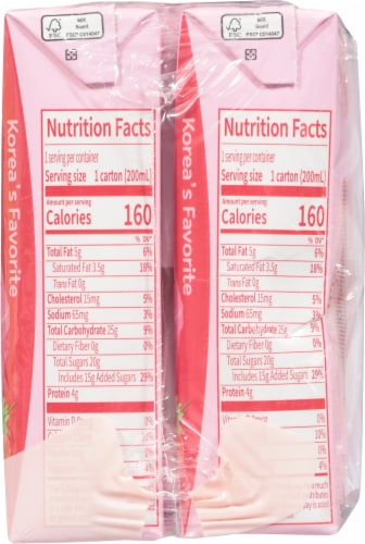 Binggrae® Strawberry Flavored Milk Drink Multipack Perspective: right