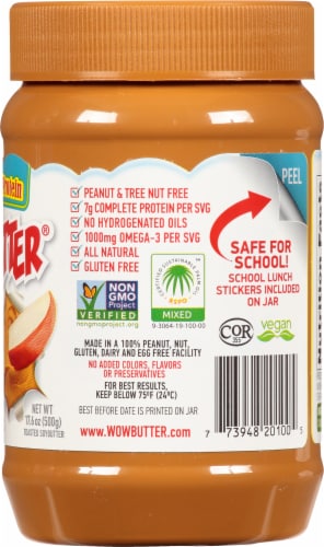 WOWBUTTER Creamy Peanut Free Soy Butter Spread Perspective: right