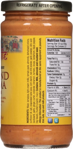 Indian Life® Vegetarian Medium Almond Korma Sauce Perspective: right