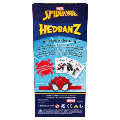 Spin Master Games Hedbanz Picture Guessing Card Game Spiderman Pack Perspective: right