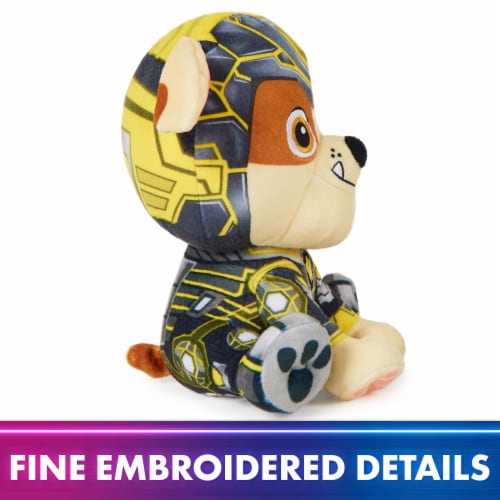 PAW Patrol: The Mighty Movie Mighty Pups Rubble Plush Toy Perspective: right