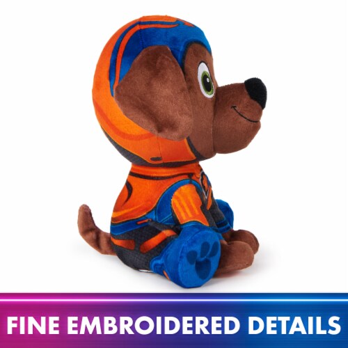 PAW Patrol: The Mighty Movie Mighty Pups Zuma Plush Toy Perspective: right