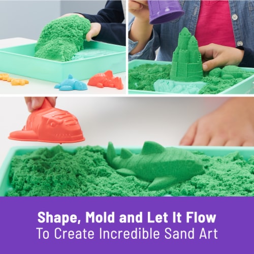 Kinetic Sand™ Green Sand & Molds Sandbox Set Perspective: right