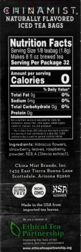 China Mist Berry Hibiscus Naturally Flavored Iced Herbal Tea Bags Perspective: right