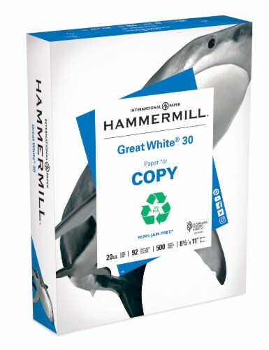 Hammermill Great White 30 Copy Paper - 500 pk - White Perspective: right