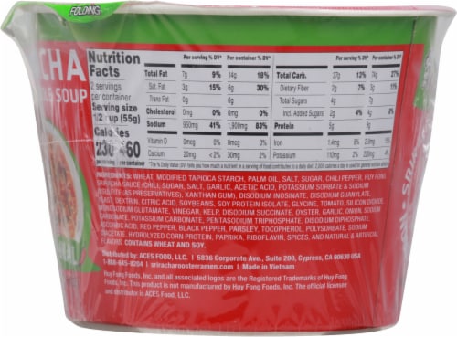 Huy Fong Original Sriracha Ramen Noodle Soup Perspective: right