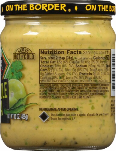 On the Border® Medium Guacamole Salsa Perspective: right