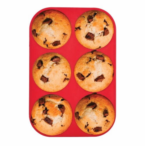 Mrs Anderson's Baking 6Cup Muffin Top Pan, BPA Free, Non-Stick European-Grade Silicone Perspective: right