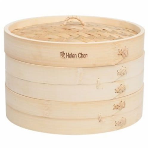 Helen's Asian Kitchen® Bamboo Steamer with Lid Perspective: right