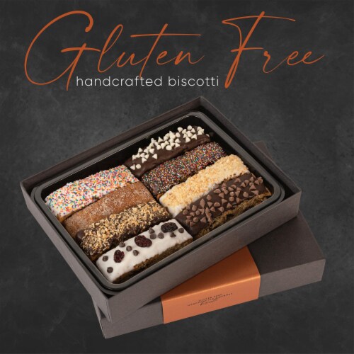 Gluten Free Biscotti Gift Basket - Stunning Holiday Cookies Gift Baskets - Holiday Assortment Perspective: right