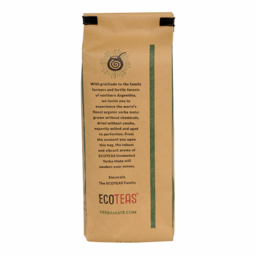 Organic Yerba Mate 100% Unsmoked Pure 100 Tea Bags - ECOTEAS (3 Case) Perspective: right