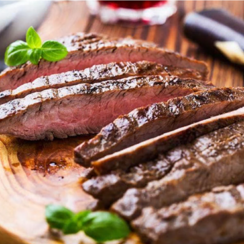 Greensbury Organic Grass-Fed Flank Steak (10 Steaks, 8oz each) Perspective: right