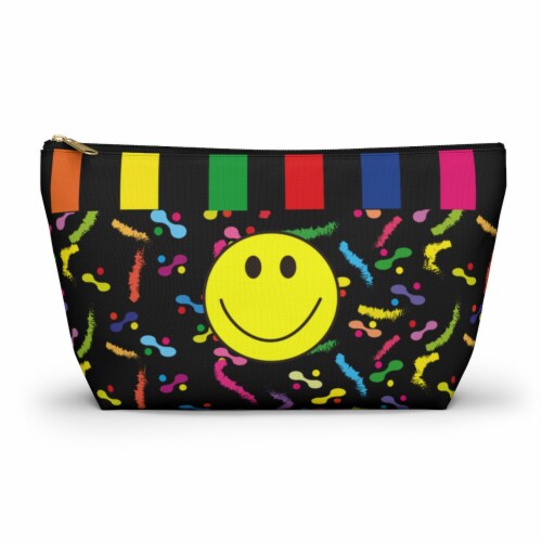 Frammy Life Cosmetic Bag Pouch Happy Colorful Smile Trendy Makeup Bag Accessories Small Fry s Food Stores