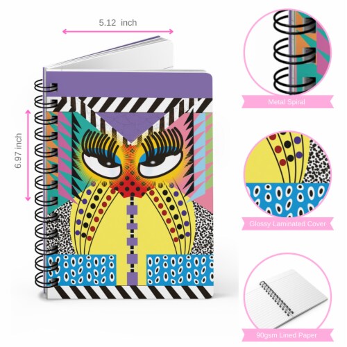 Lined Notebook Spiral Anime Character Owl College Ruled Notebook for Journaling Perspective: right
