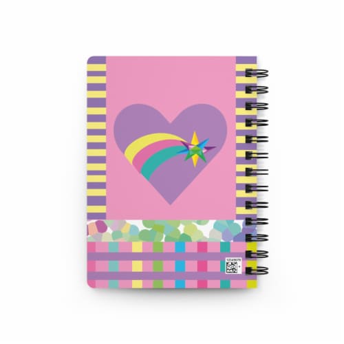 Lined Notebook Spiral Pink Heart Dream  College Ruled Notebook for Journaling Perspective: right