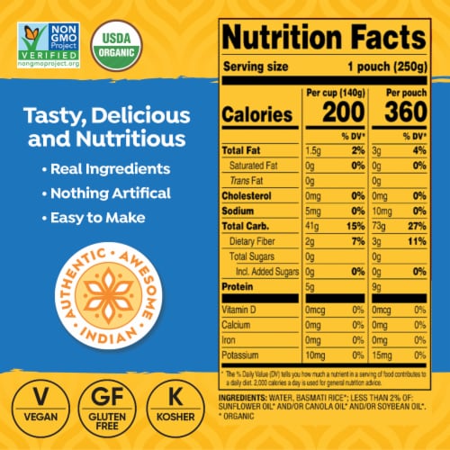 Tasty Bite® Organic Basmati Rice Perspective: right