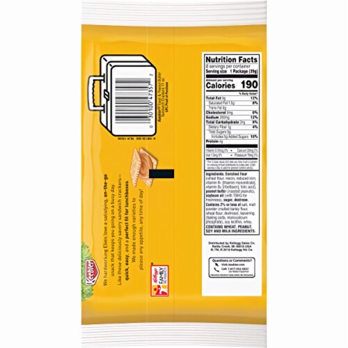 Keebler Toast & Peanut Butter Sandwich Crackers (Pack of 10) Perspective: right